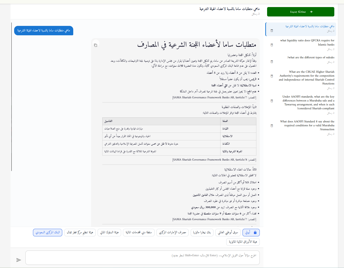 إجابة عربية موثقة بالمصادر من مكتبة المعايير والجهات الرقابية في برهان
